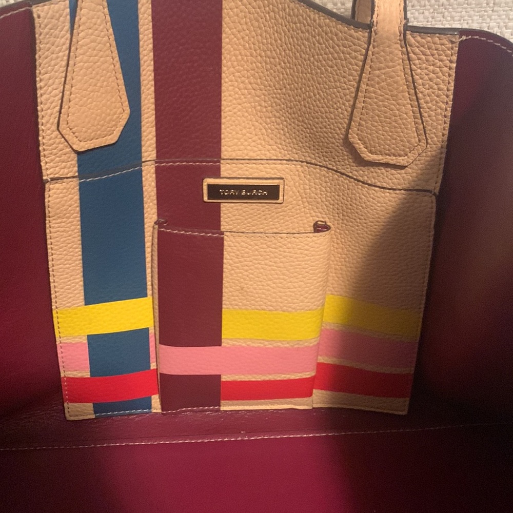 TORY BURCH color stripe tote - rare! Great condition! - Picture 8 of 16